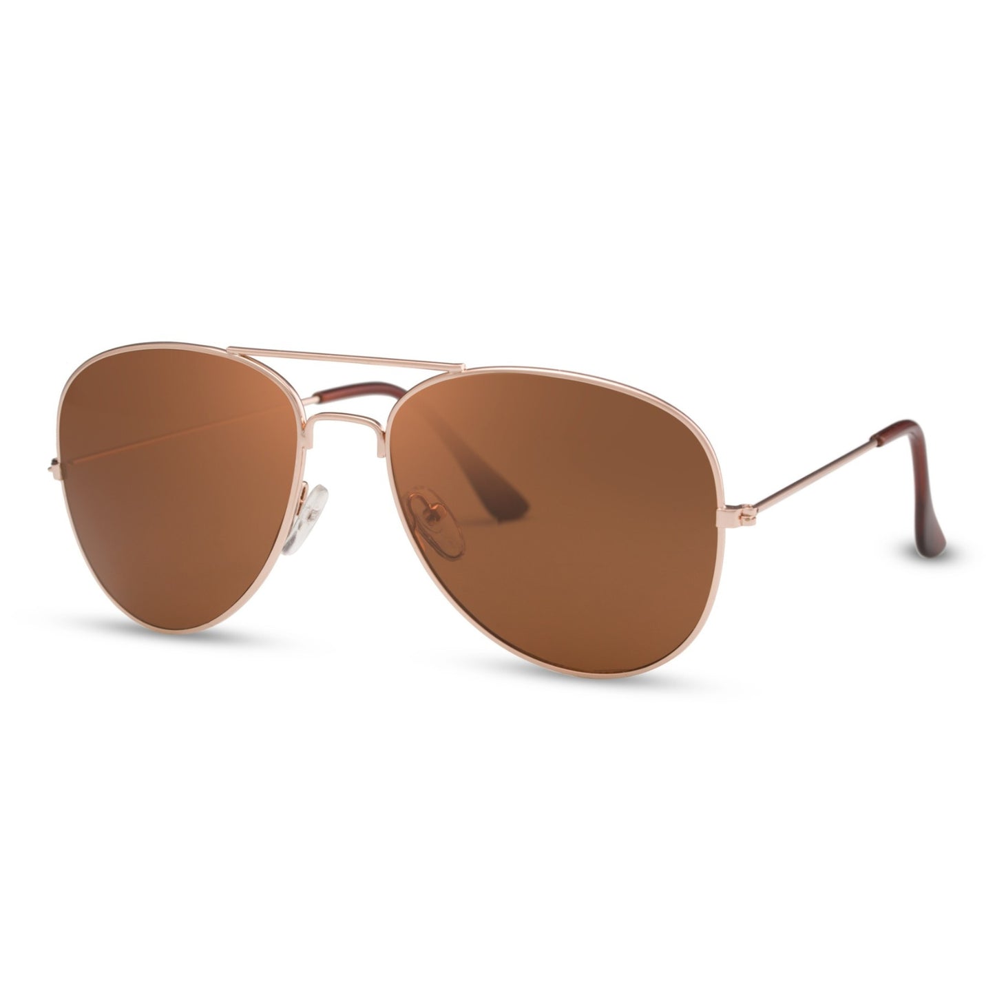 Οβάλ Γυαλιά Ηλίου Aviator της Exposure Sunglasses με προστασία UV400 σε χρυσό χρώμα σκελετού και καφέ φακό.