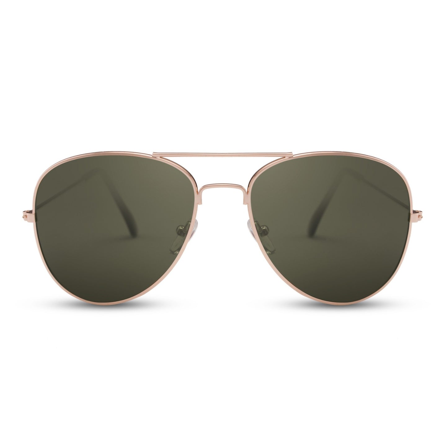 Οβάλ Γυαλιά Ηλίου Aviator της Exposure Sunglasses με προστασία UV400 σε χρυσό χρώμα σκελετού και πράσινο φακό.