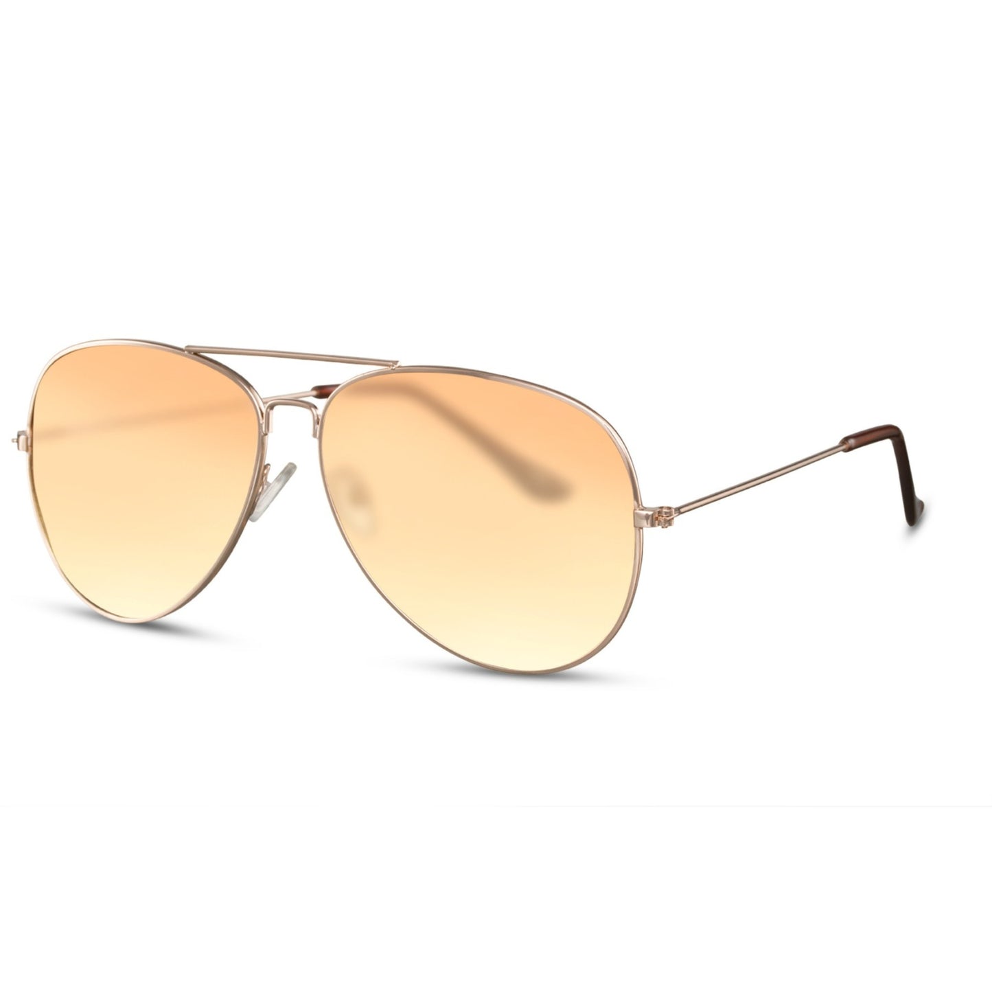 Οβάλ Γυαλιά Ηλίου Aviator της Exposure Sunglasses με προστασία UV400 σε χρυσό χρώμα σκελετού και πορτοκαλί φακό.