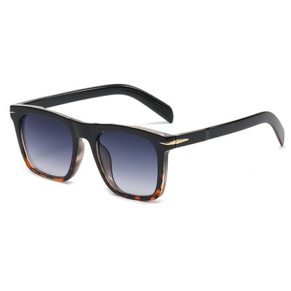 Polarized Brighton γυαλιά ηλίου με προστασία UV400 με λεοπάρ σκελετό και μαύρο φακό. Πλάγια προβολή