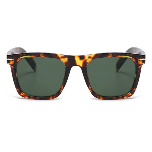 Polarized Brighton γυαλιά ηλίου με προστασία UV400 με λεοπάρ σκελετό και πράσινο φακό