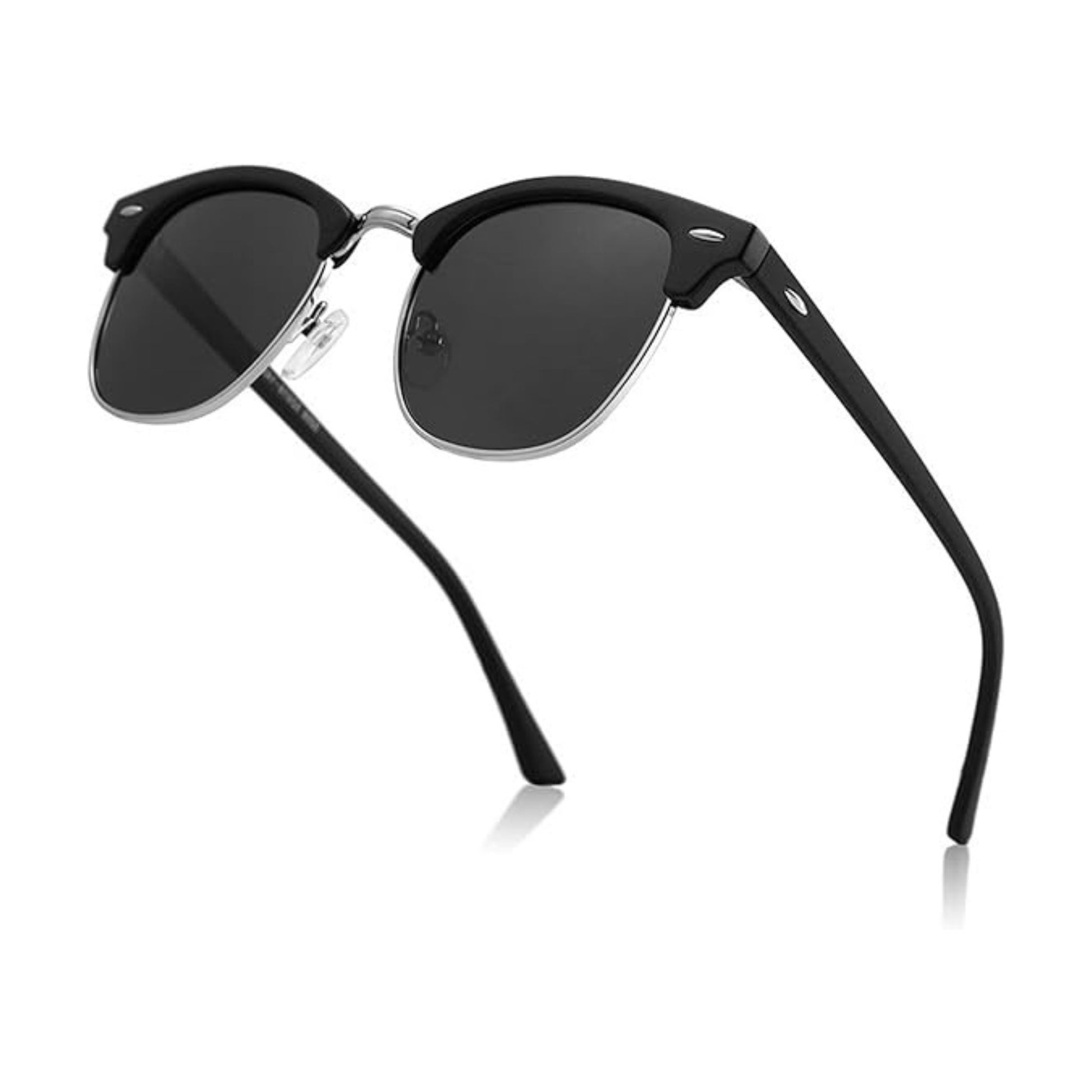 Γυαλιά ηλίου Minos της Exposure Sunglasses με προστασία UV400 σε μαύρο χρώμα σκελετού και μαύρο φακό. Πλάγια προβολή