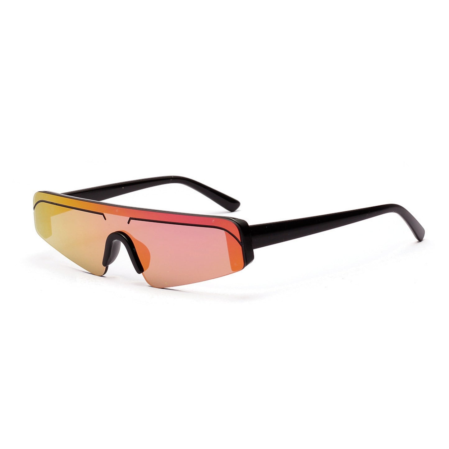 Γυαλιά ηλίου (Μάσκα) Miami της Exposure Sunglasses με προστασία UV400 με μαύρο σκελετό και μωβ φακό. Πλάγια προβολή