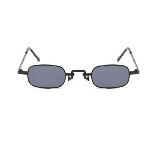 Ορθογώνια Γυαλιά ηλίου Retro από την Exposure Sunglasses με προστασία UV400 με μαύρο σκελετό και μαύρο φακό.