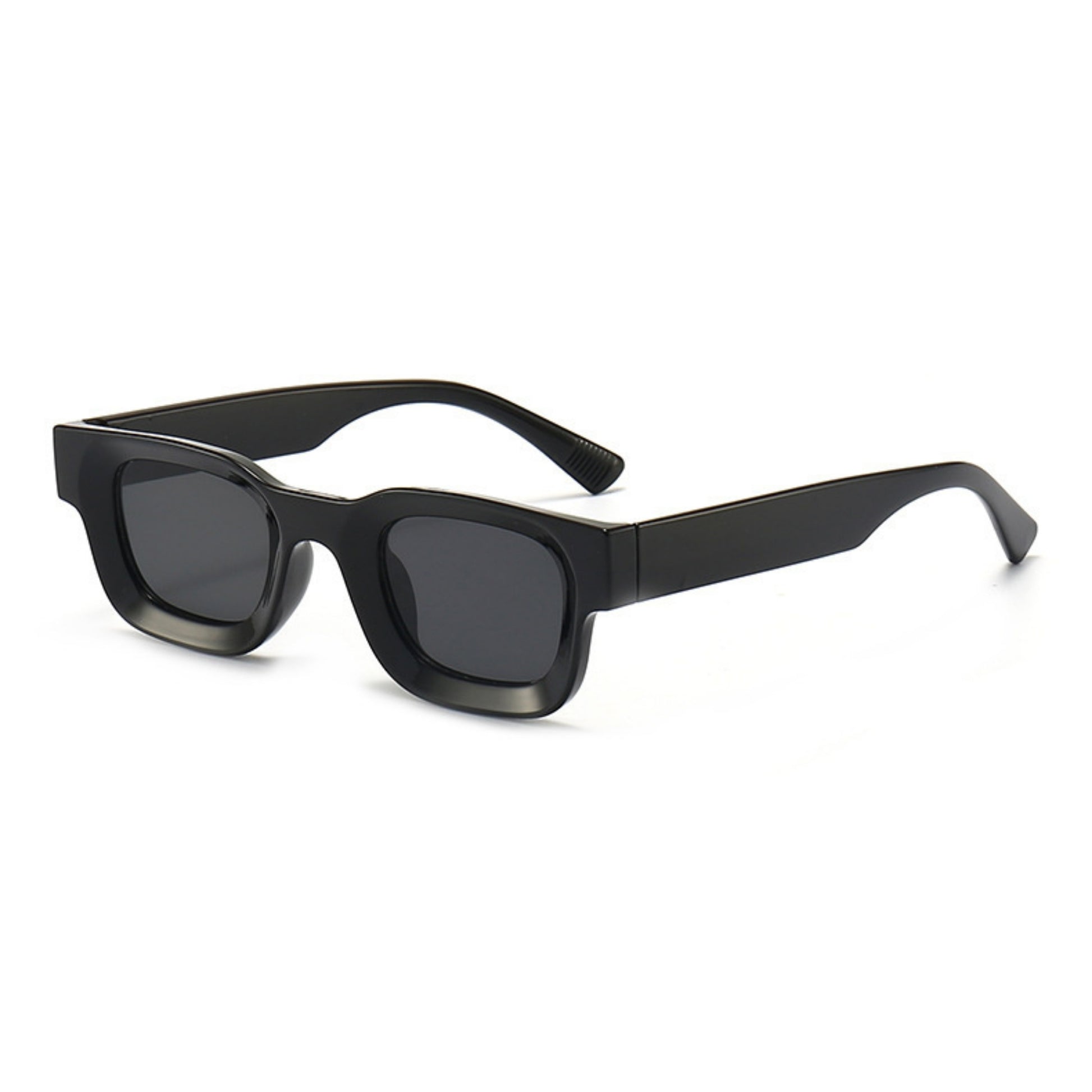 Τετράγωνα Γυαλιά ηλίου Taf από την Exposure Sunglasses με προστασία UV400 με μαύρο σκελετό και μαύρο φακό.Πλαινή όψη.