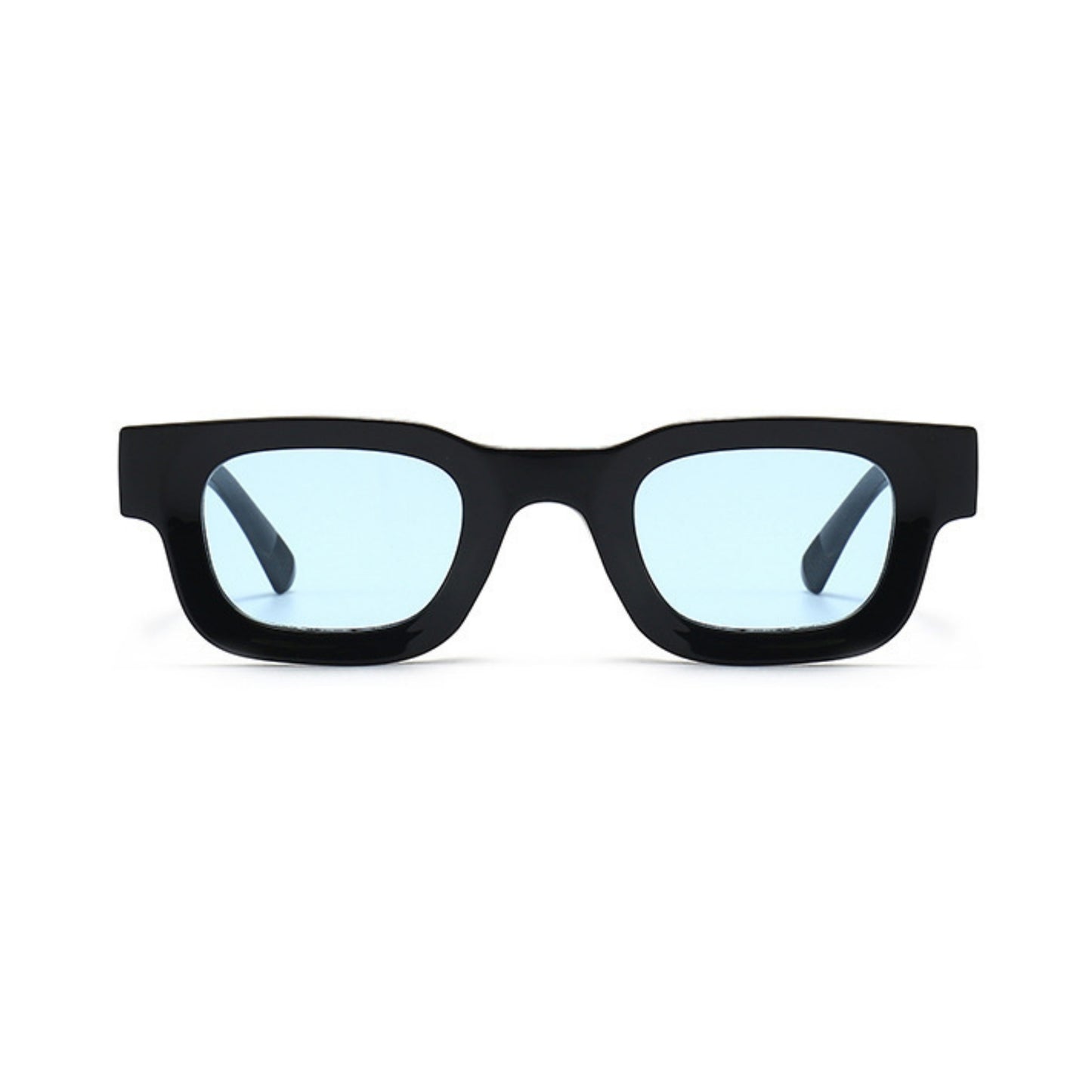 Τετράγωνα Γυαλιά ηλίου Taf από την Exposure Sunglasses με προστασία UV400 με μαύρο σκελετό και μπλε φακό.