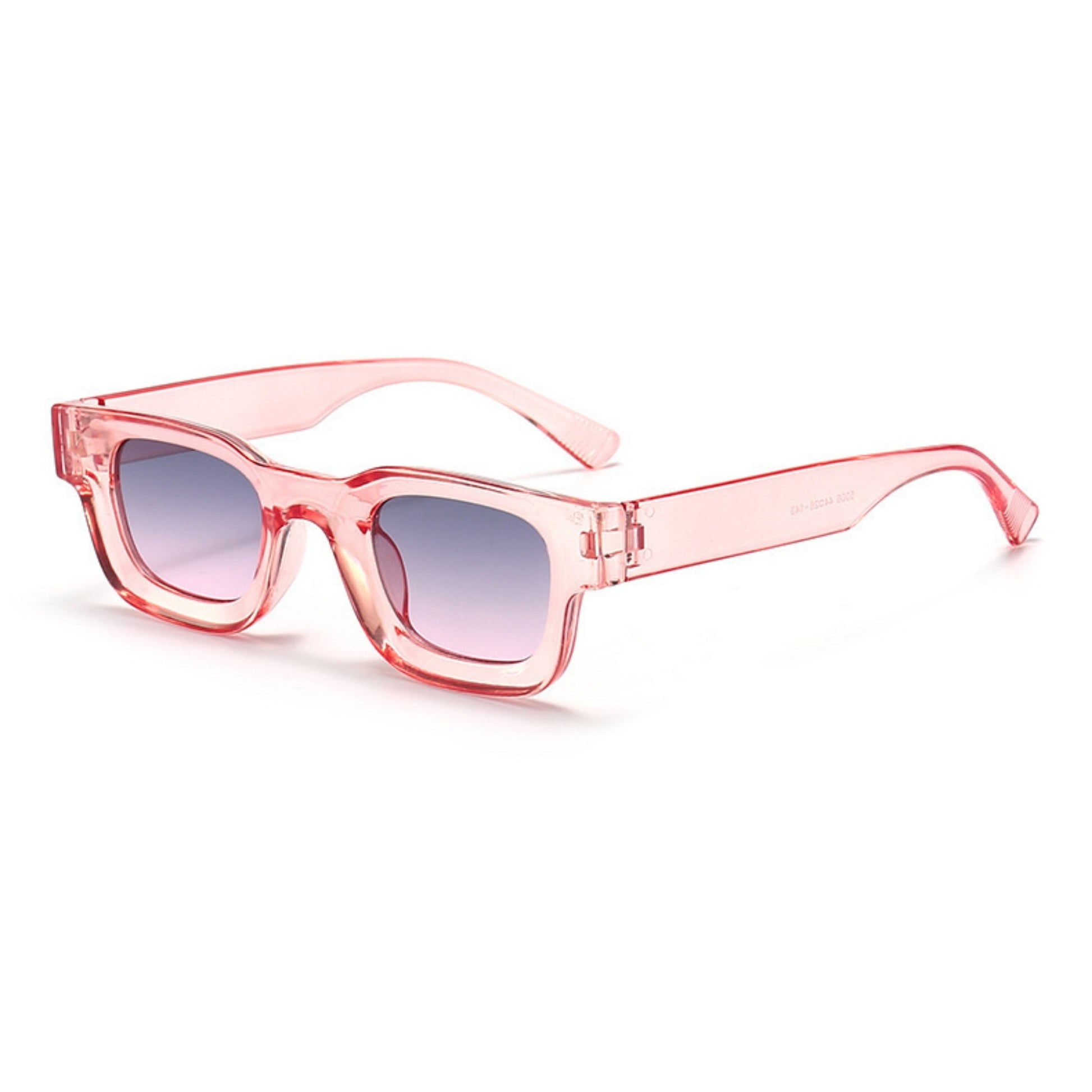 Τετράγωνα Γυαλιά ηλίου Taf από την Exposure Sunglasses με προστασία UV400 με ροζ σκελετό και μπλε φακό.Πλαινή όψη.