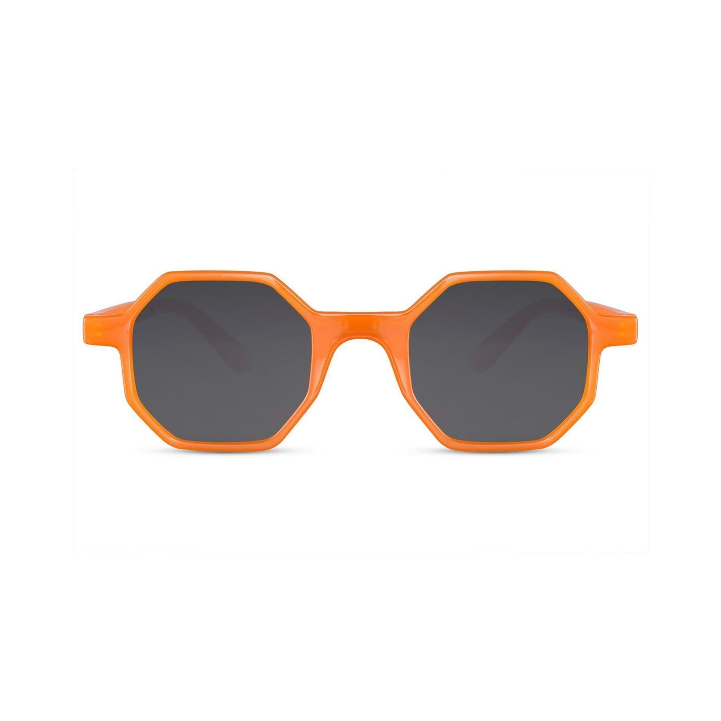 Στρογγυλά Γυαλιά Ηλίου Boheme της Exposure Sunglasses με προστασία UV400 σε πορτοκαλί χρώμα σκελετού και μαύρο φακό.