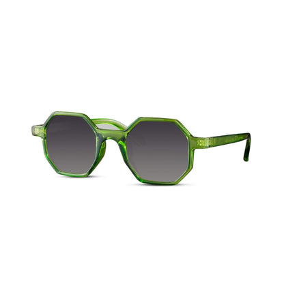 Στρογγυλά Γυαλιά Ηλίου Boheme της Exposure Sunglasses με προστασία UV400 σε πράσινο χρώμα σκελετού και μαύρο φακό. Πλάγια