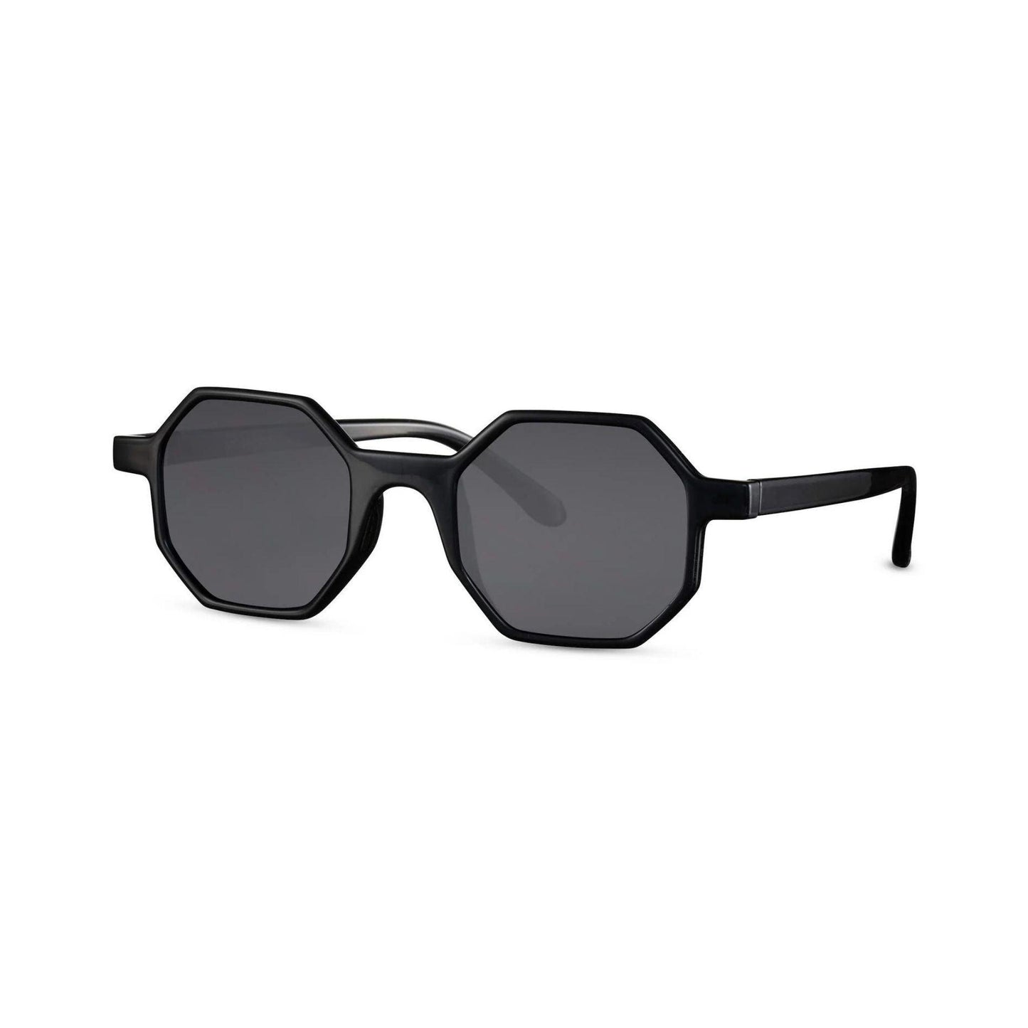 Στρογγυλά Γυαλιά Ηλίου Boheme της Exposure Sunglasses με προστασία UV400 σε μαύρο χρώμα σκελετού και μαύρο φακό. Πλάγια