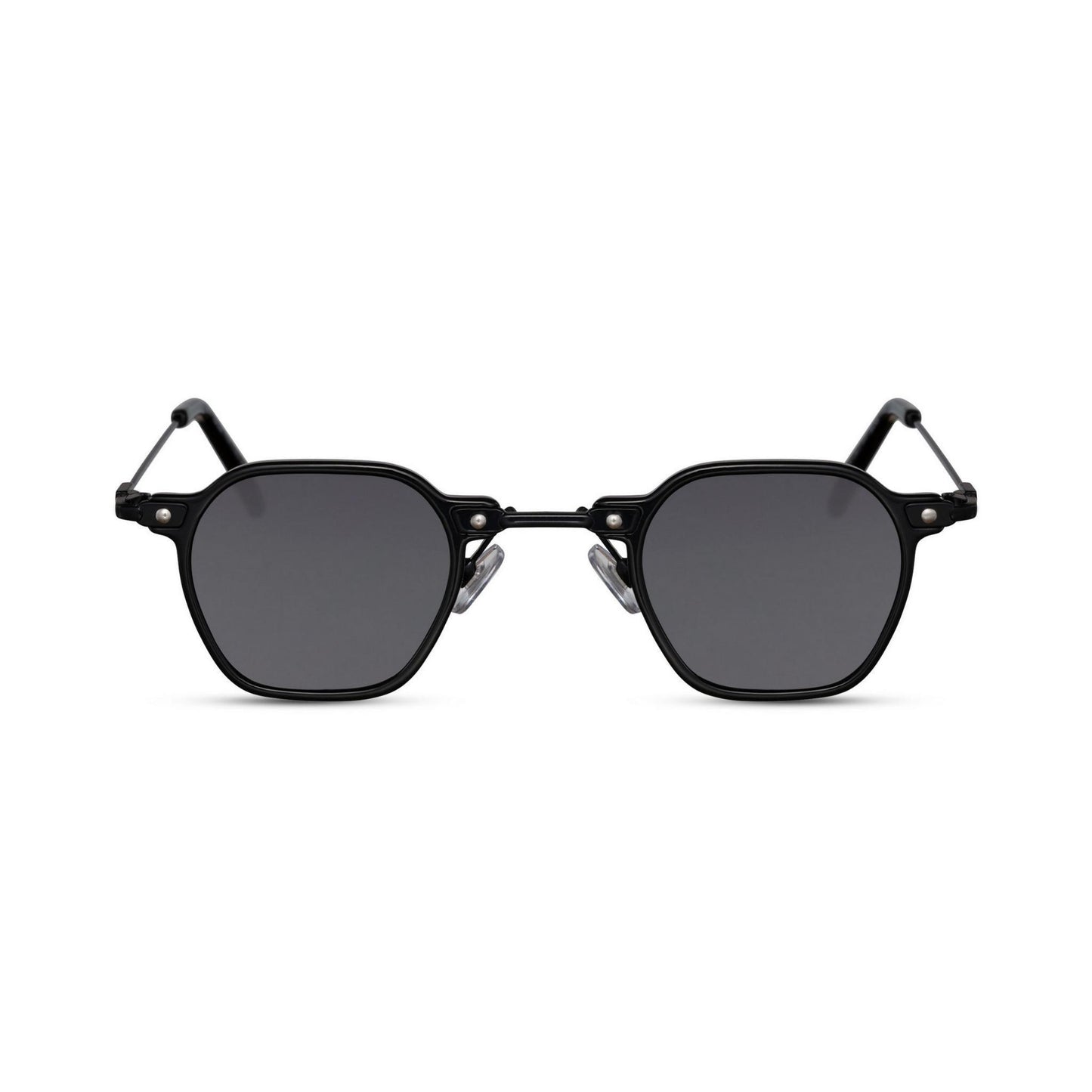 Γυαλιά ηλίου (retro) Mirage της Exposure Sunglasses με προστασία UV400 με μαύρο σκελετό και μαύρο φακό.