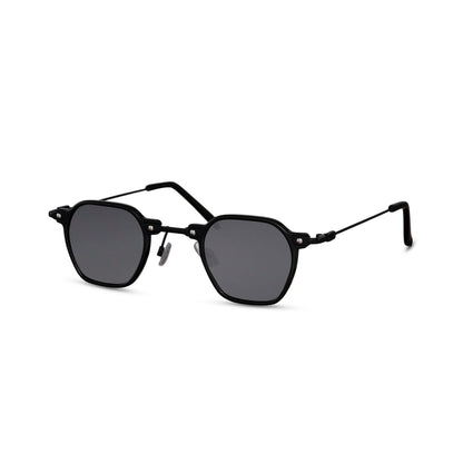 Γυαλιά ηλίου (retro) Mirage της Exposure Sunglasses με προστασία UV400 με μαύρο σκελετό και μαύρο φακό. Πλάγια προβολή.