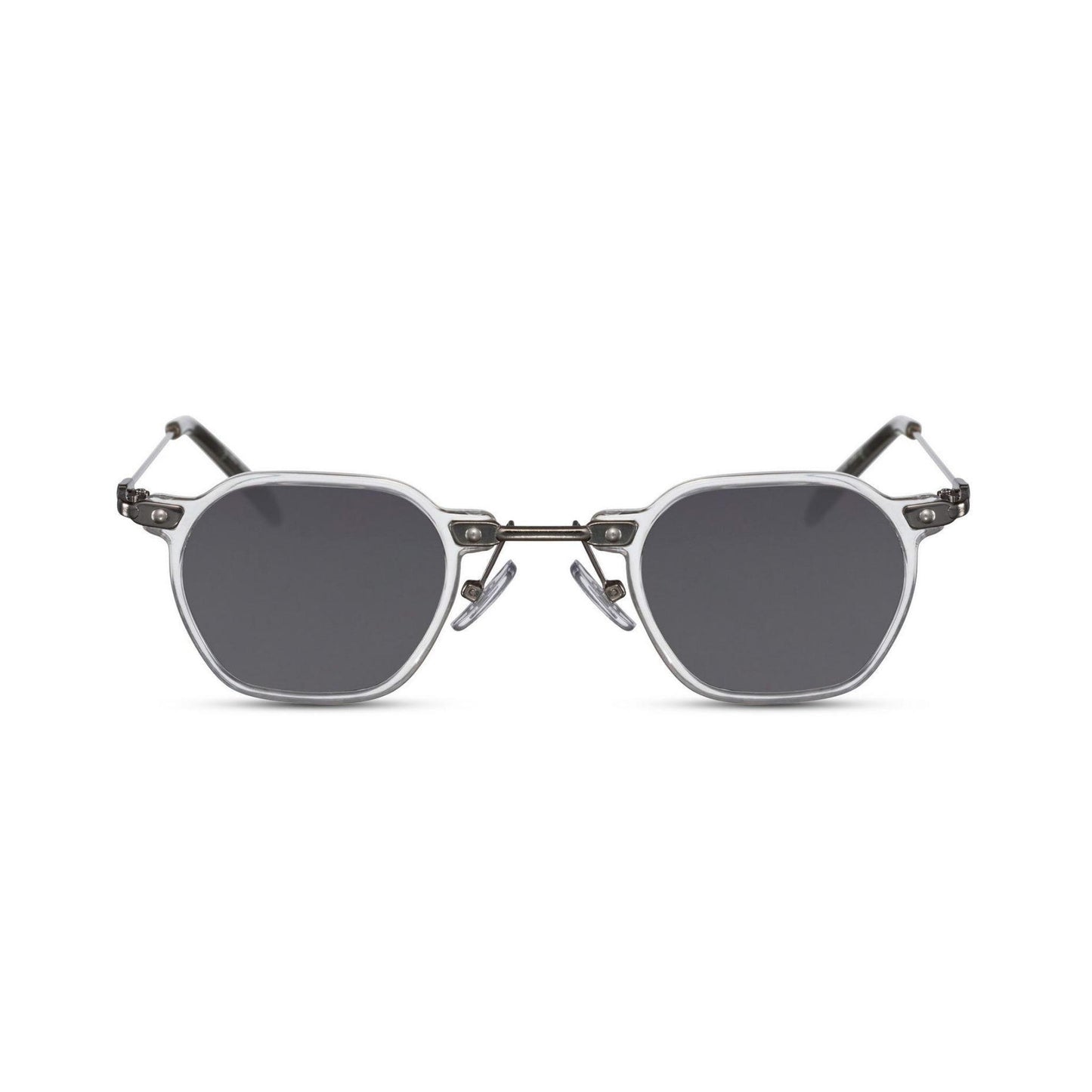 Γυαλιά ηλίου (retro) Mirage της Exposure Sunglasses με προστασία UV400 με λευκό σκελετό και μαύρο φακό.