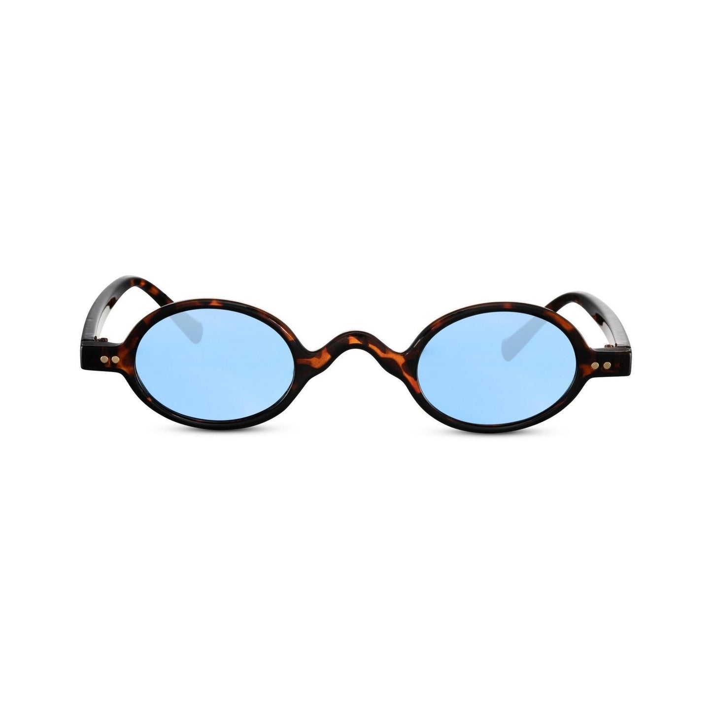 Γυαλιά ηλίου (στρογγυλά) Monaco της Exposure Sunglasses με προστασία UV400 με καφέ σκελετό και μπλε φακό.