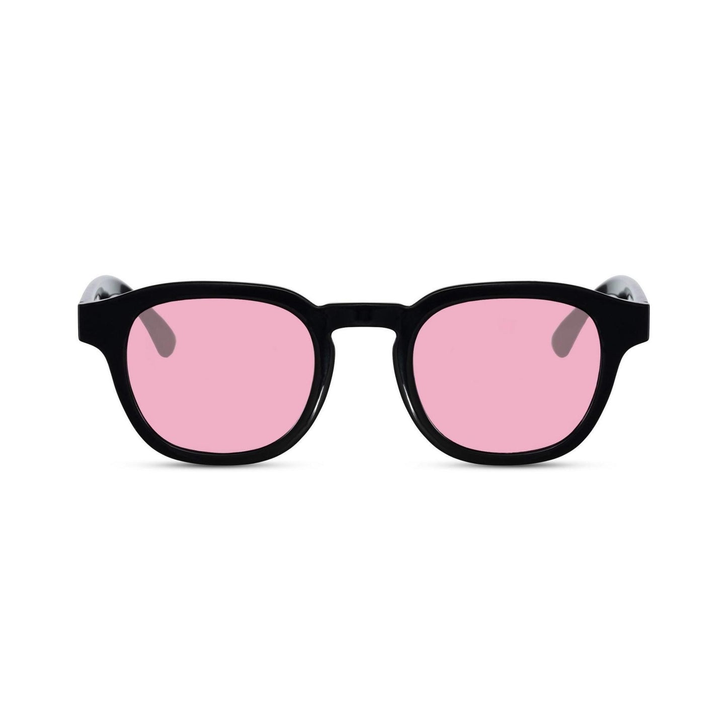 Γυαλιά ηλίου Montreal της Exposure Sunglasses με προστασία UV400 με μαύρο σκελετό και ροζ φακό.