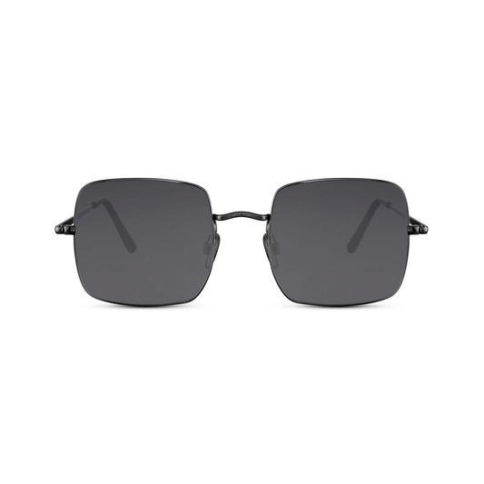 Τετράγωνα Γυαλιά ηλίου Muse της Exposure Sunglasses με προστασία UV400 με μαύρο σκελετό και μαύρο φακό.