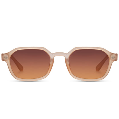 Γυαλιά Ηλίου Roman της Exposure Sunglasses με προστασία UV400 σε μπεζ χρώμα σκελετού και πορτοκαλί φακό.