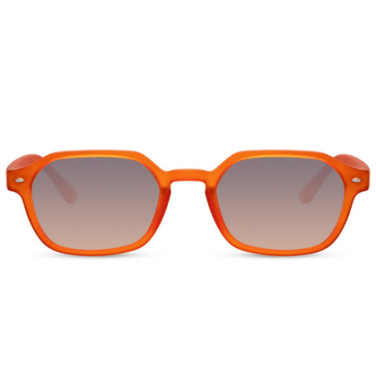 Γυαλιά Ηλίου Roman της Exposure Sunglasses με προστασία UV400 σε πορτοκαλί χρώμα σκελετού και μαύρο φακό.