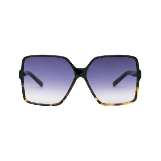 Τετράγωνα Γυαλιά ηλίου Verde από την Exposure Sunglasses με προστασία UV400 με μαύρο σκελετό και μαύρο φακό.