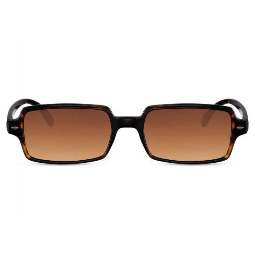 Ορθογώνια Γυαλιά Ηλίου Austin της Exposure Sunglasses με προστασία UV400 σε καφέ χρώμα σκελετού και καφέ φακό.
