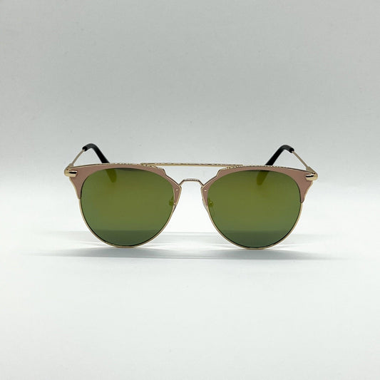 Γυαλιά ηλίου Eden της Exposure Sunglasses με προστασία UV400 σε χρυσό χρώμα σκελετού και πράσινο φακό.